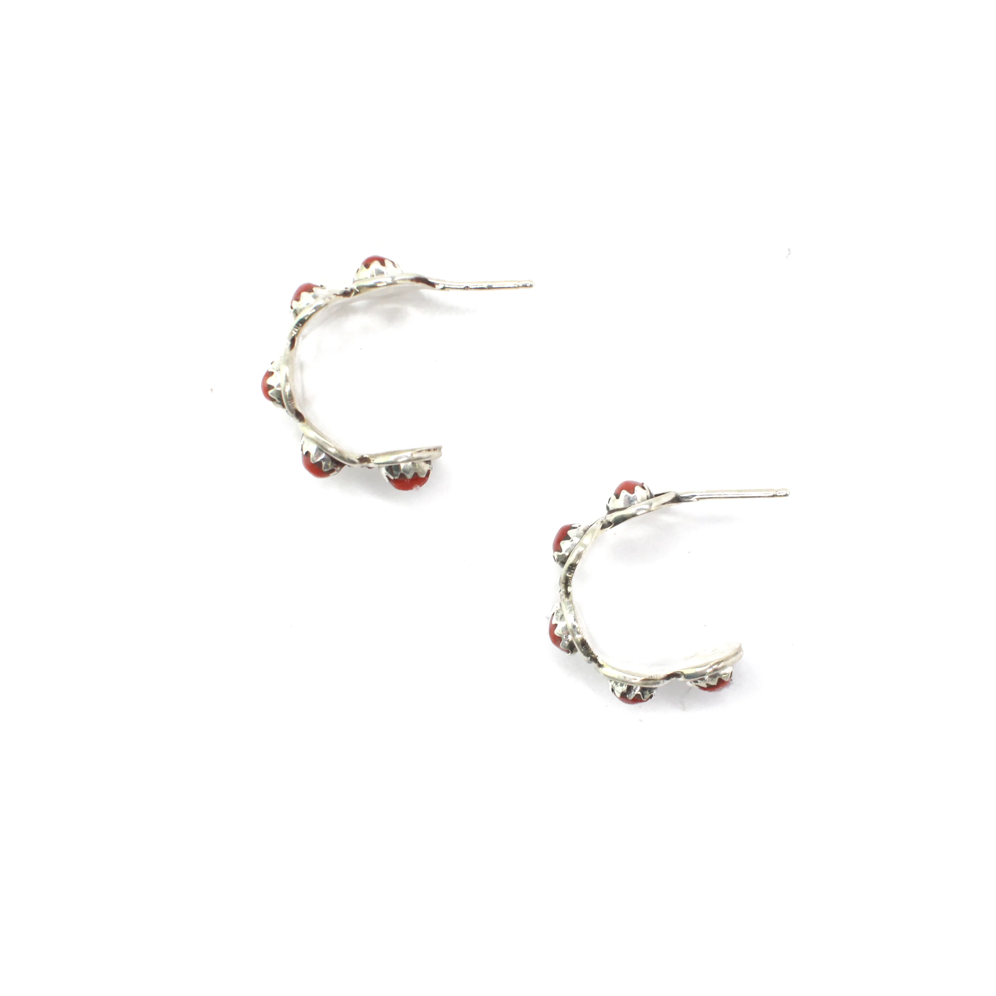 3/4" Zuni Hoops- Coral - Image 3
