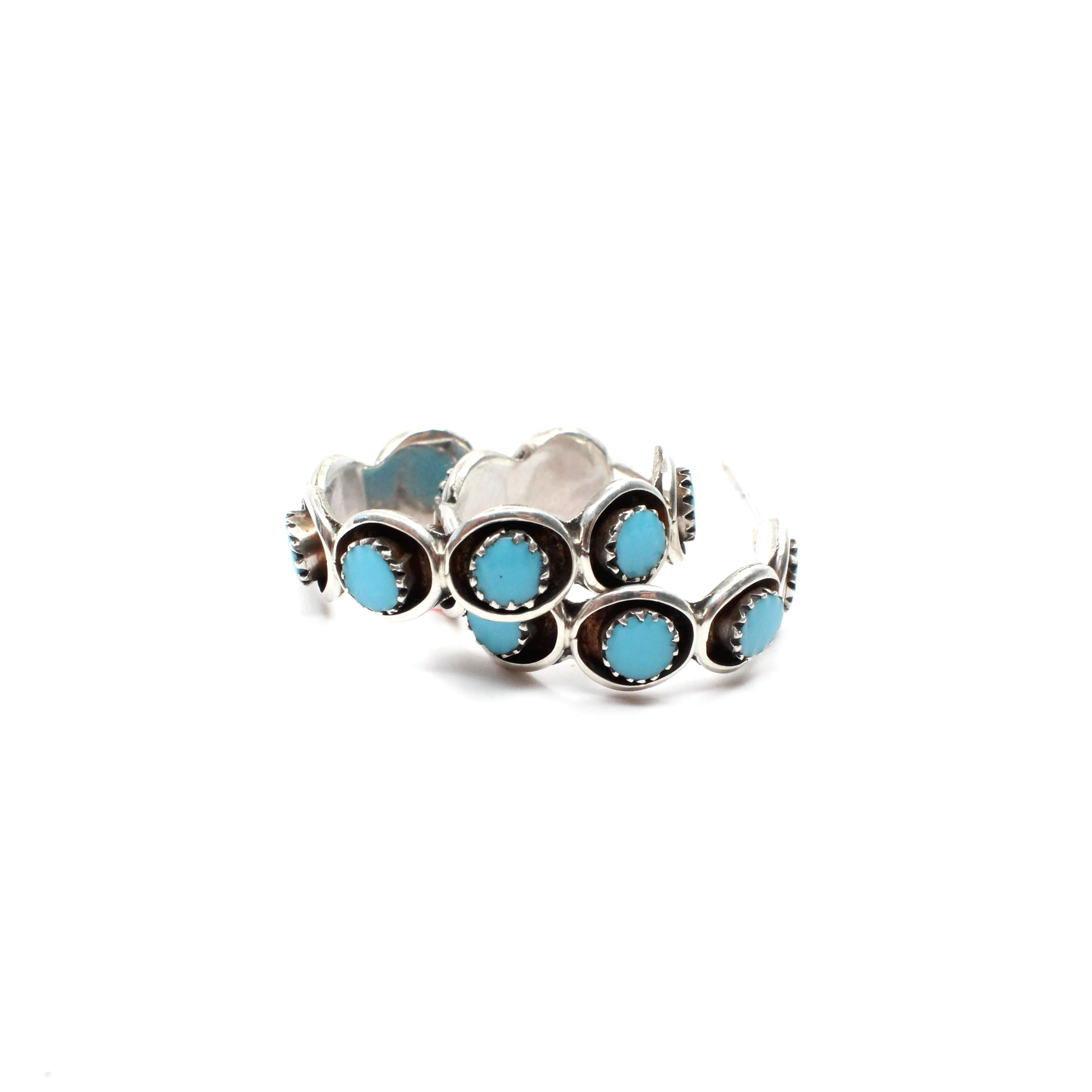 3/4" Zuni Hoops-Turquoise - Image 3
