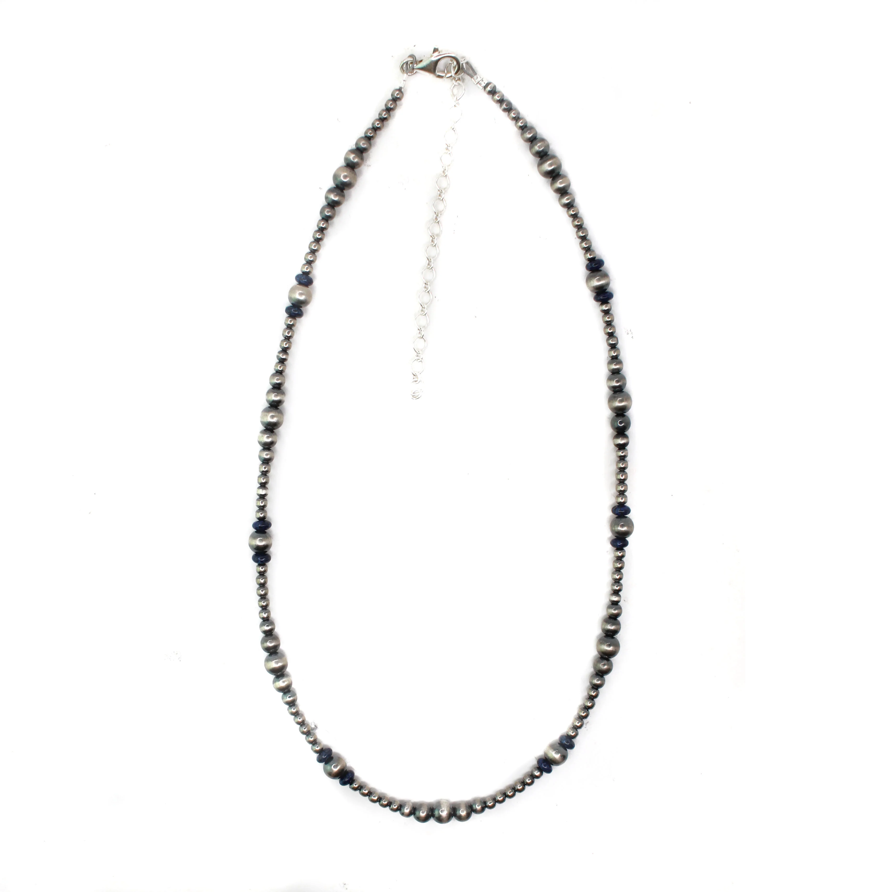 3-6mm Navajo Pearls- Lapis (18")