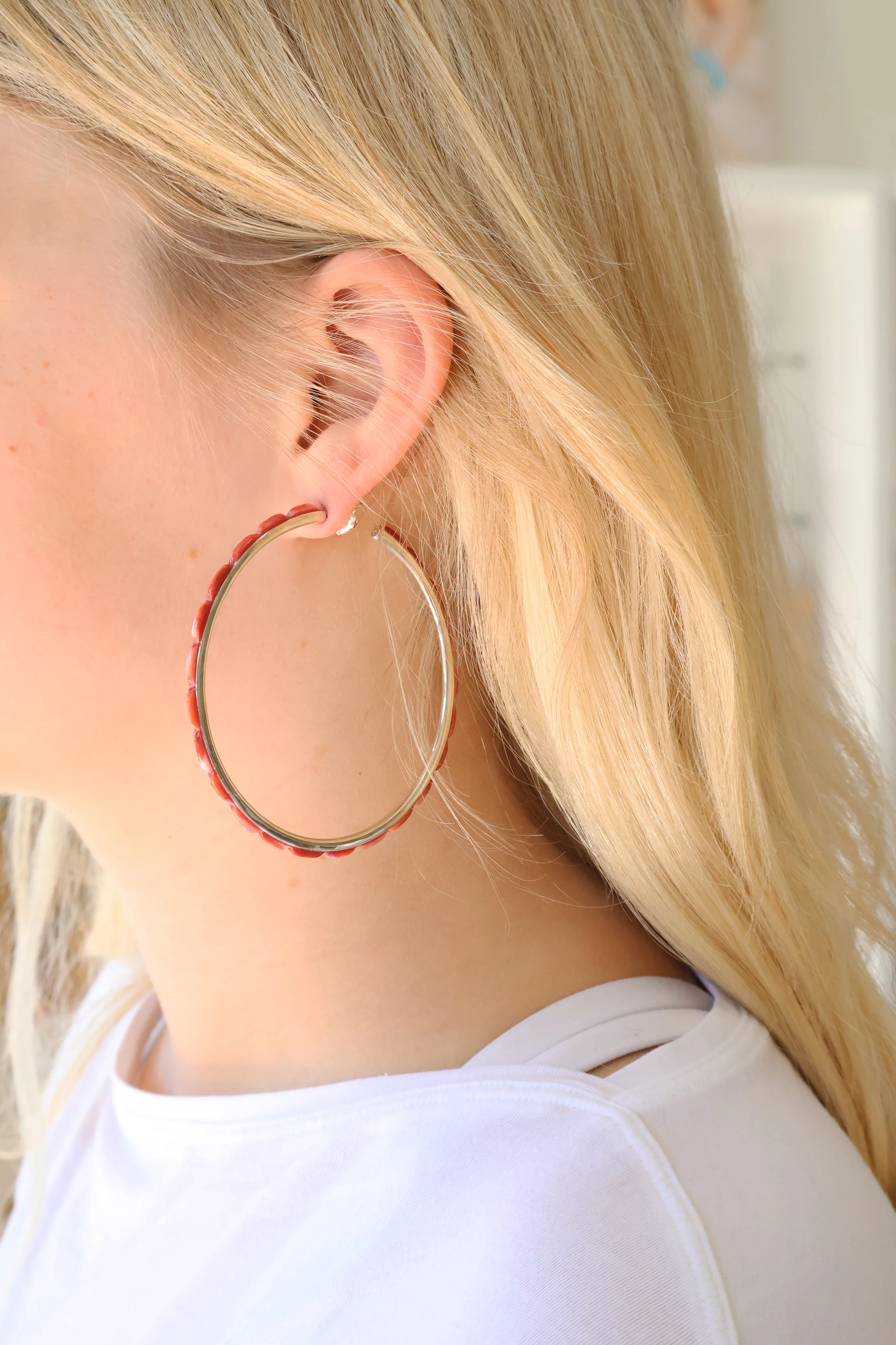 3" Red Spiny Oyster Hoops - Image 3