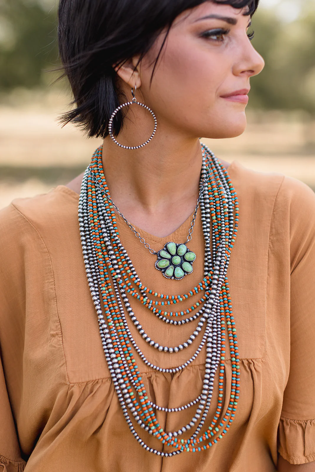 3mm Navajo Pearl Hoops - 2 3/4" - Image 2