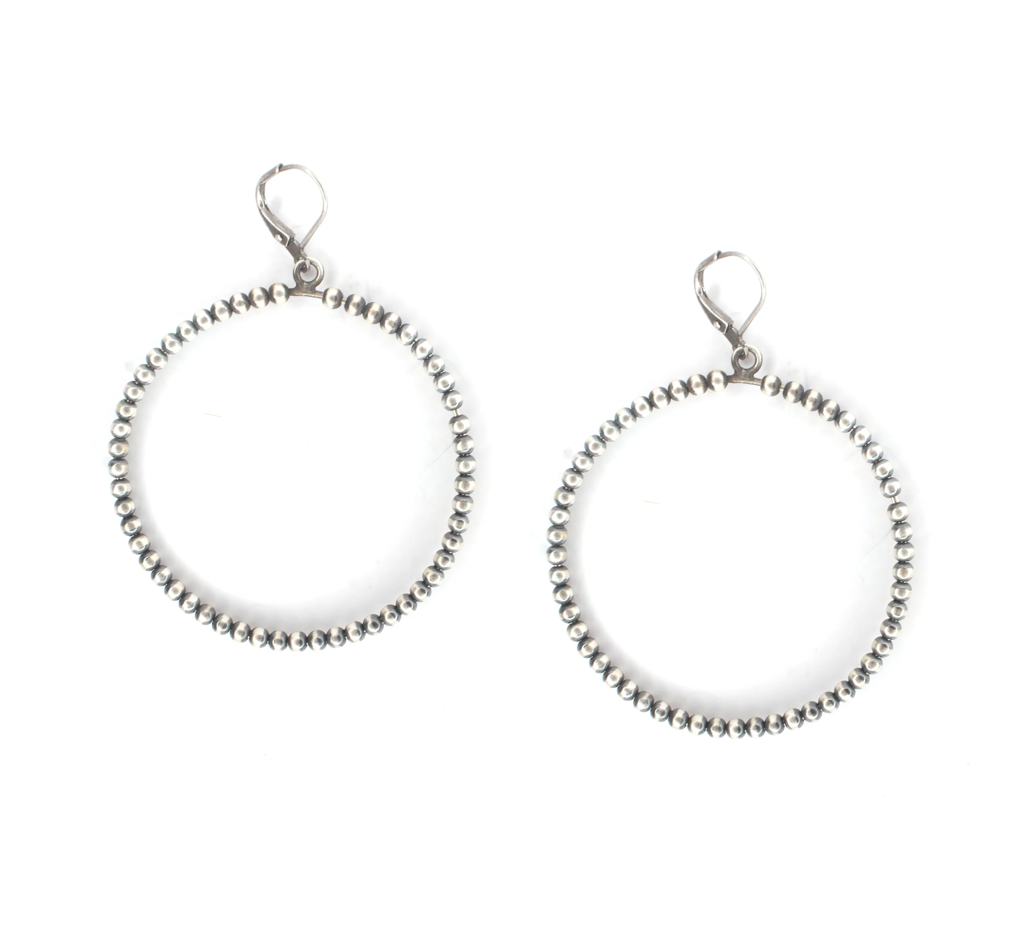 3mm Navajo Pearl Hoops - 2 3/4" - Image 3