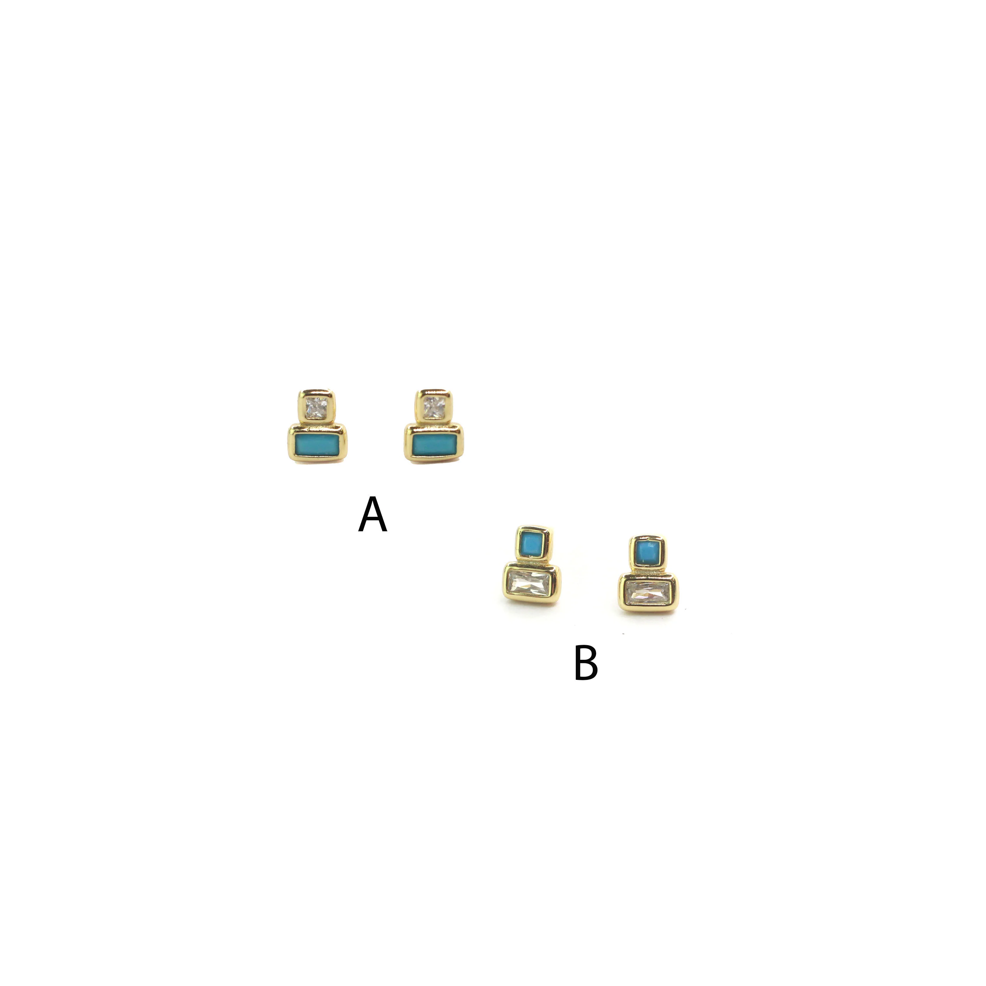 The Royces - Gold and Turquoise Studs - Image 3