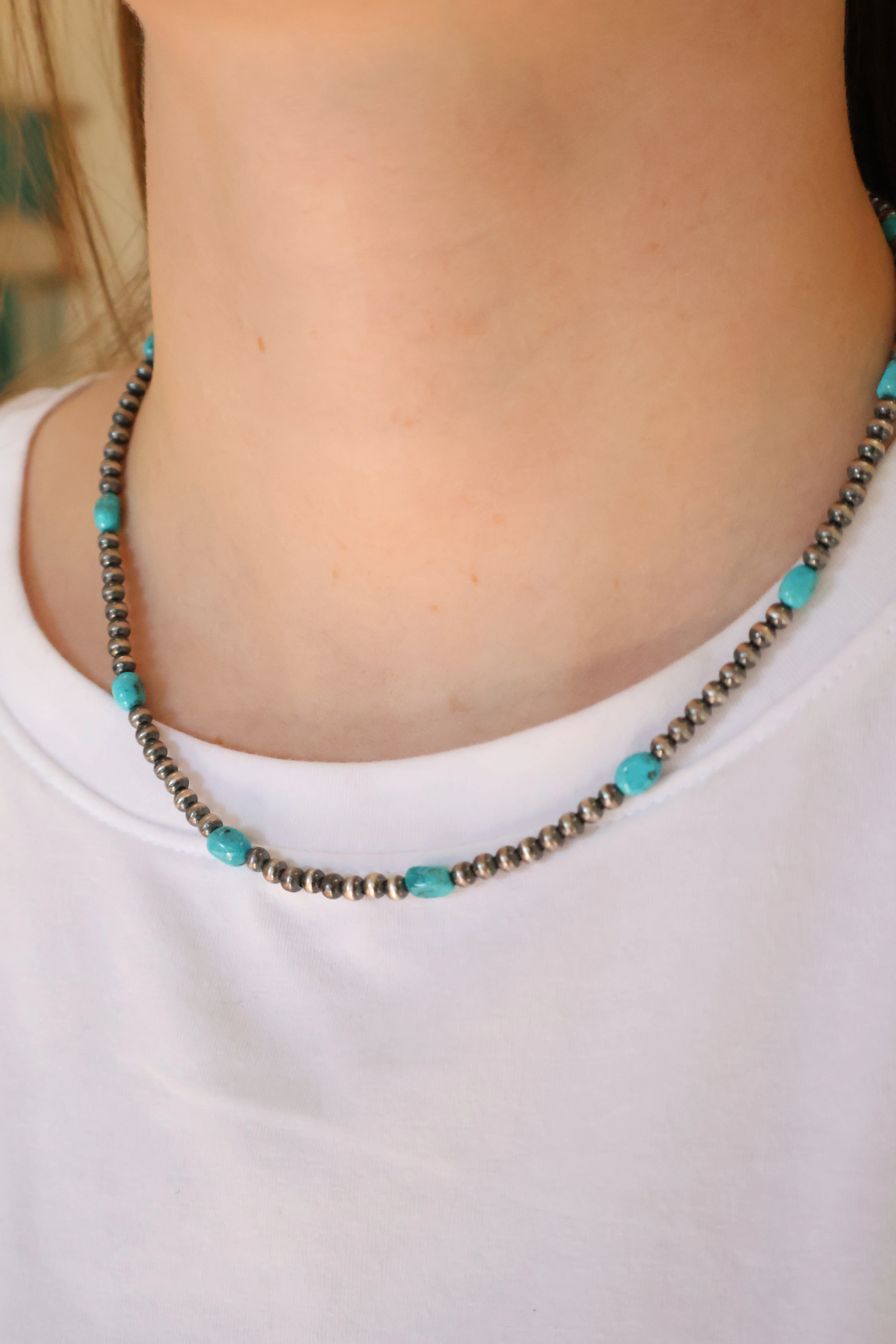 4mm Navajo Pearls- Turquoise Slab - Image 2