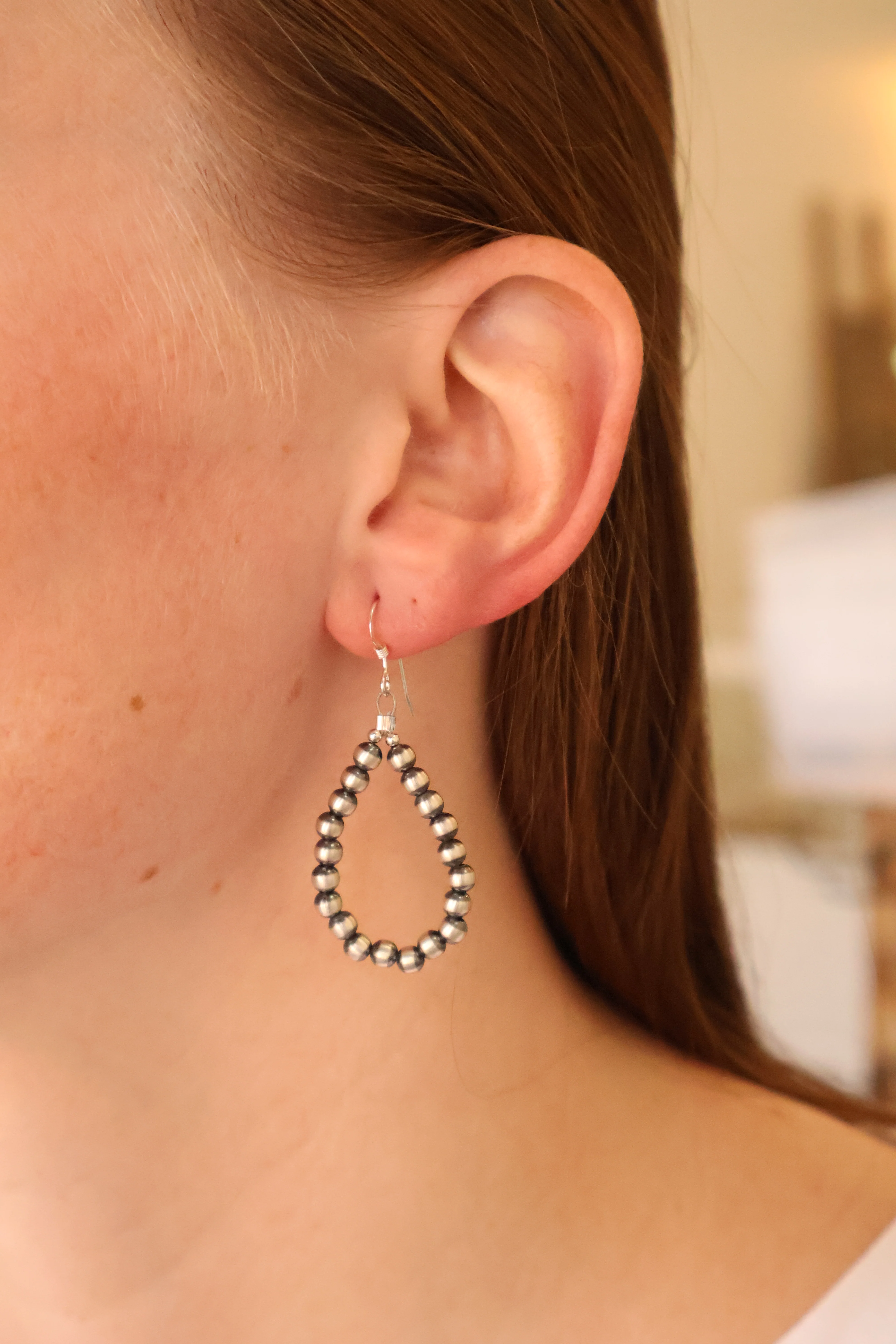4mm Machine Made Pearl Earrings- 2" - Image 2
