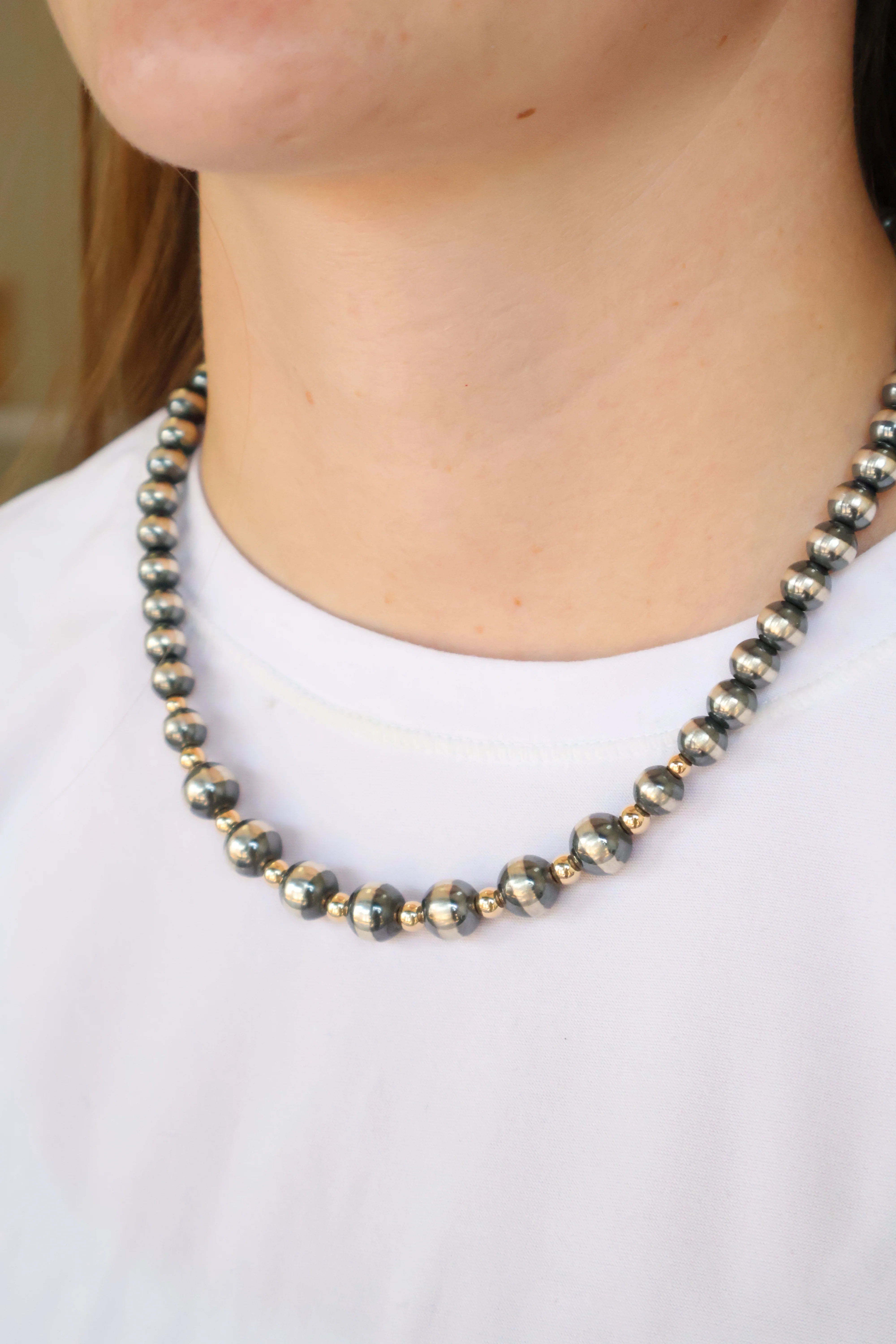 4-10mm Navajo Pearls- 14k Gold - Image 2