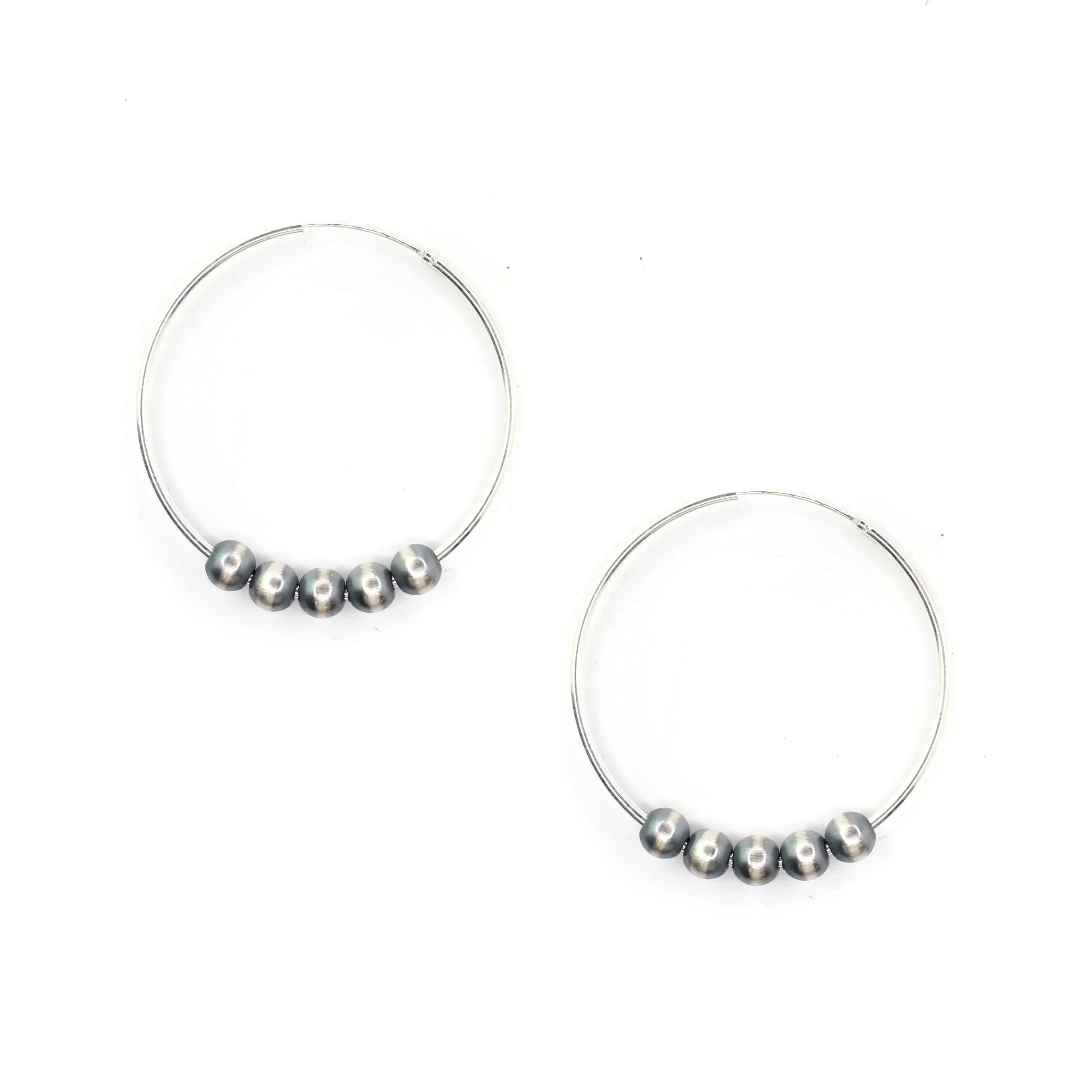 6mm Navajo Pearl Hoops- 2"