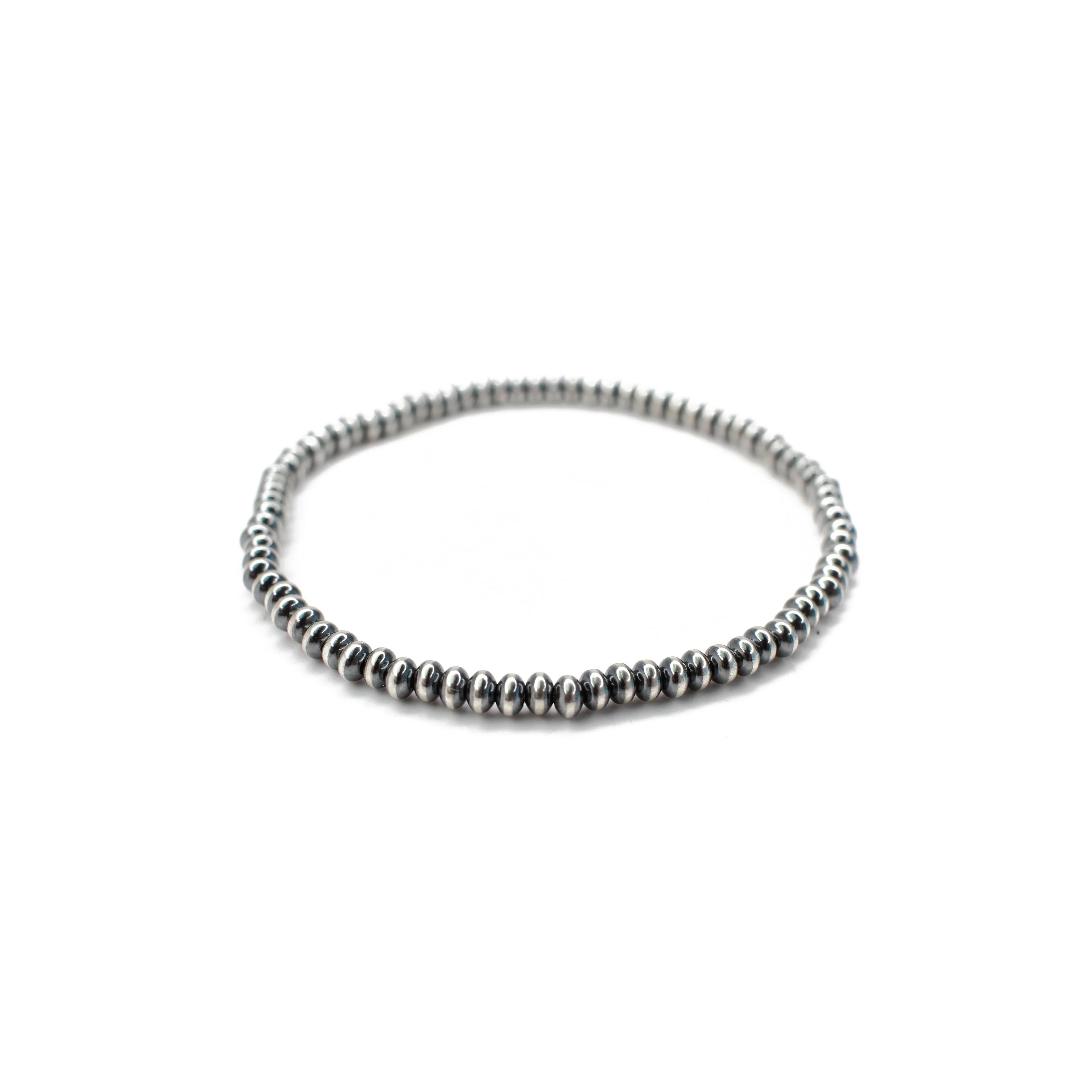 Saucer Navajo Pearl Stretch Bracelet - 3mm - Image 4