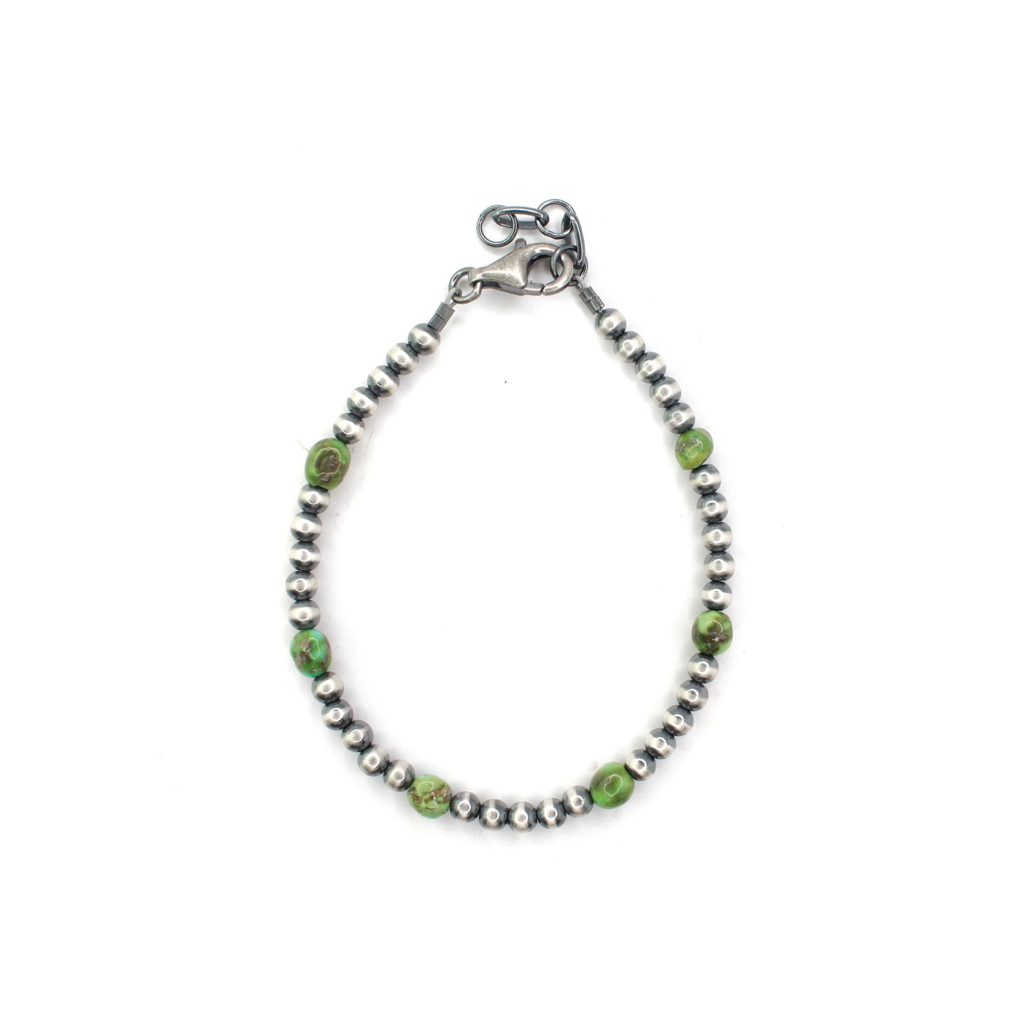 4mm Navajo Pearl Bracelet w/ Extension- Sonoran Turquoise