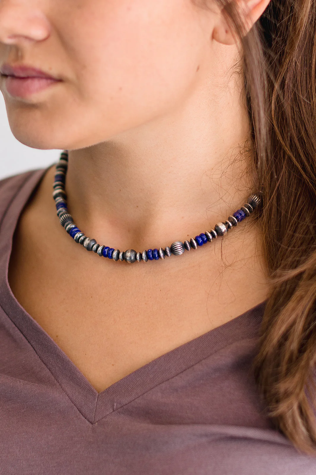8mm Navajo Pearls - Lapis - Image 2
