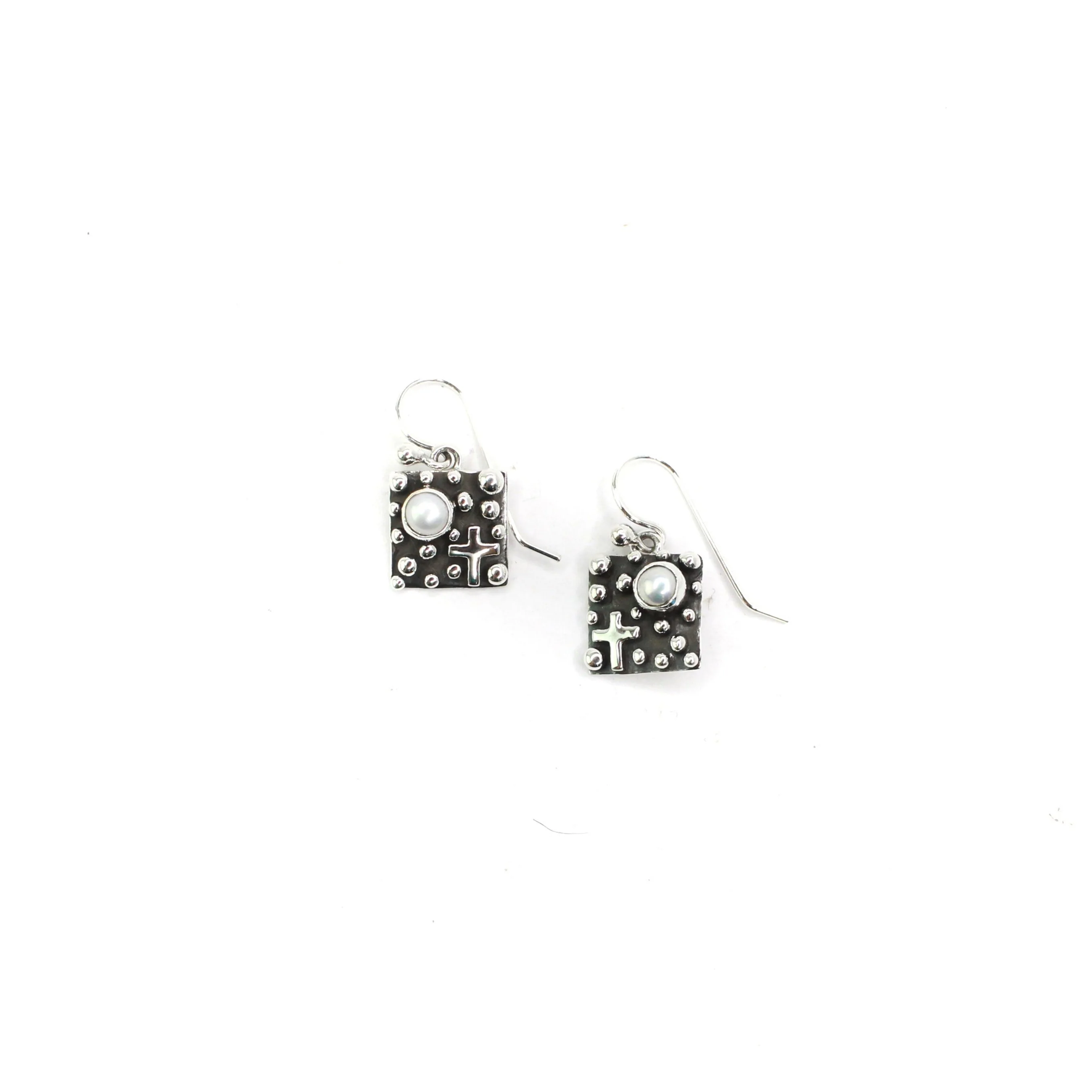 The Simones w/cross Dangle - Pearl