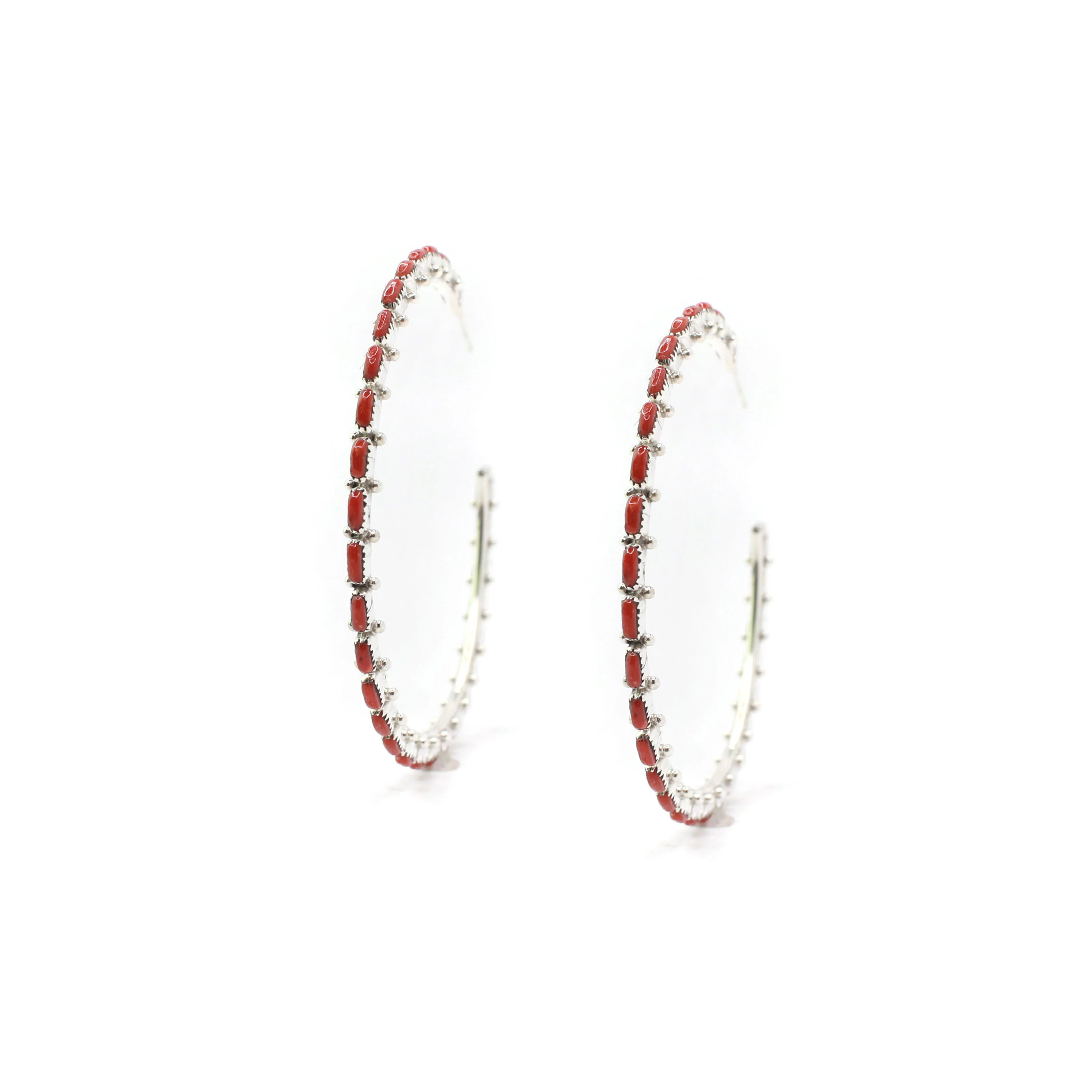 The Original Zuni Hoops - Coral: 2 1/2"