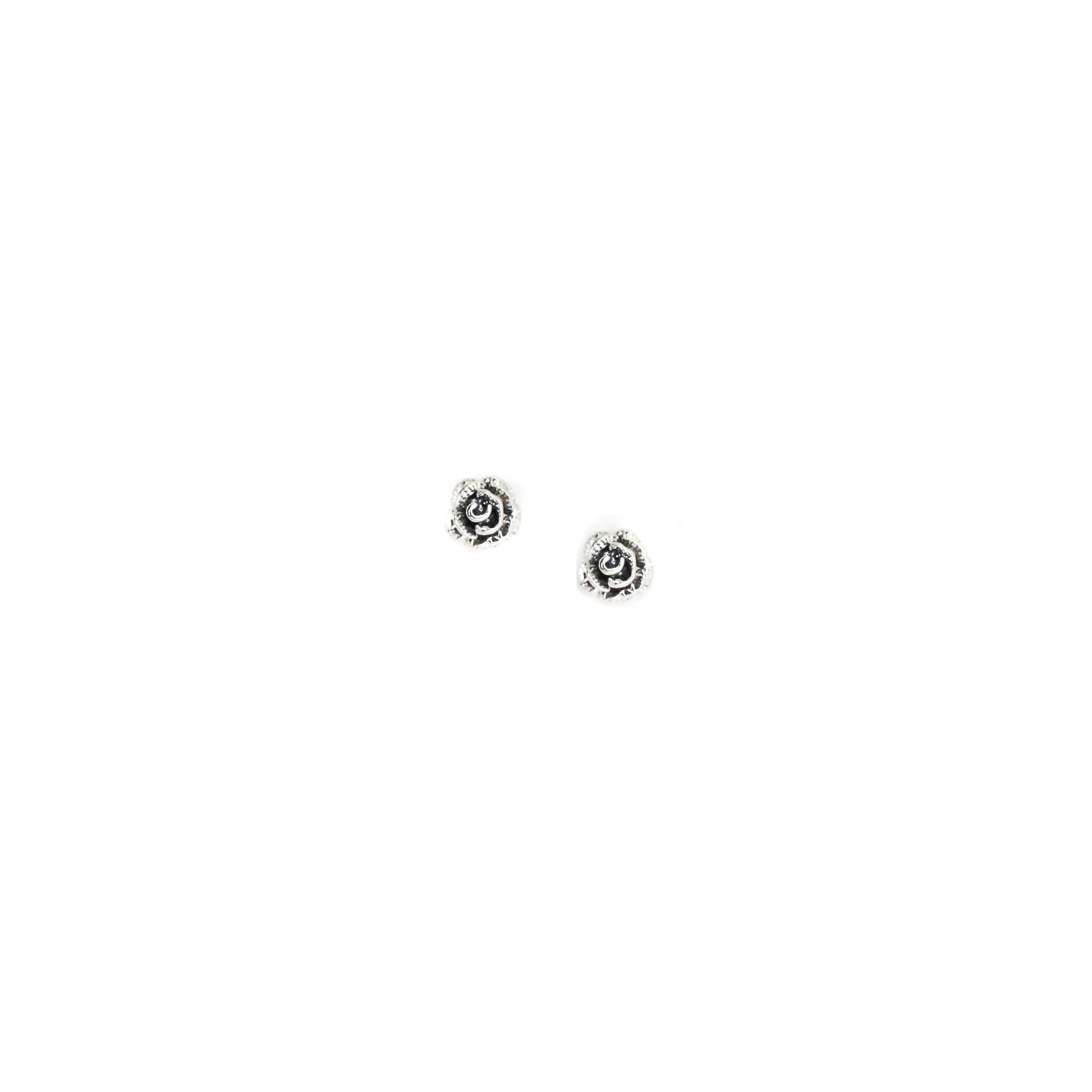 The Rose Studs- All Silver