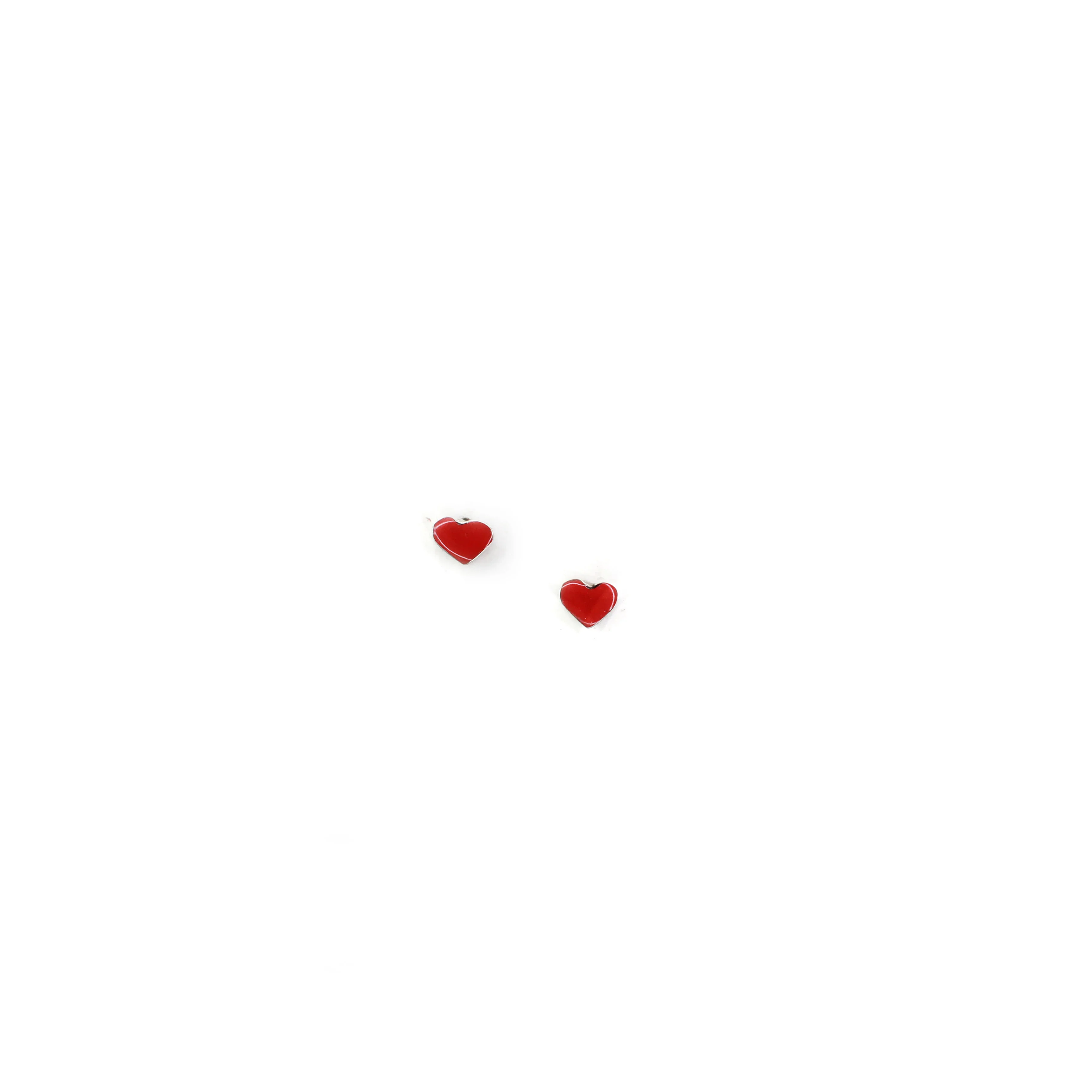 Tiny Heart Studs - Coral