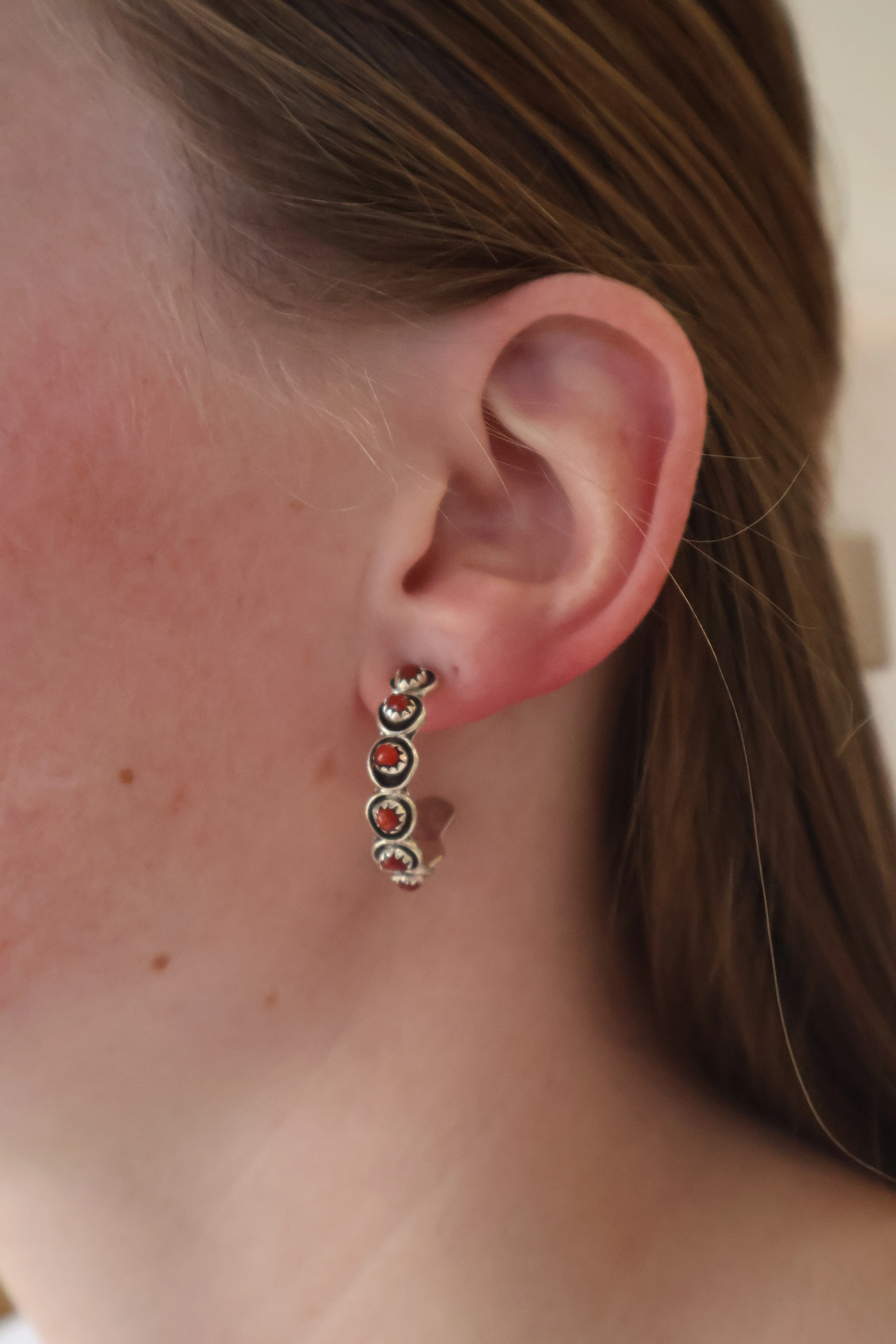 1" Zuni Hoops- Coral - Image 2